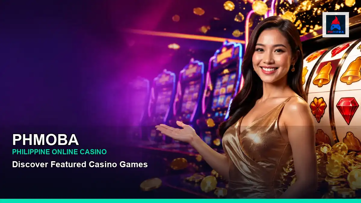 PHMOBA gold-lit jackpot slot games in a celebratory layout for Philippine players